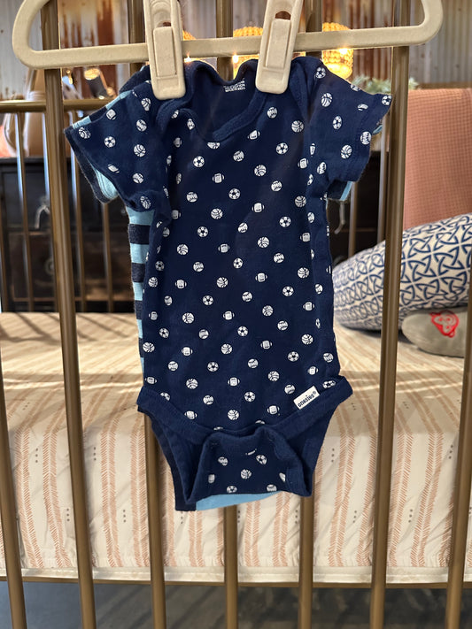 Gerber Blue Little Guy Sports 2-piece Onesies