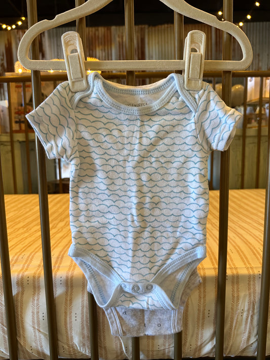 Gerber Gray Letter & Blue waves Onesies