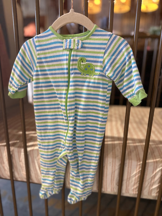 Gerber Green & Blue Striped Dino Sleeper