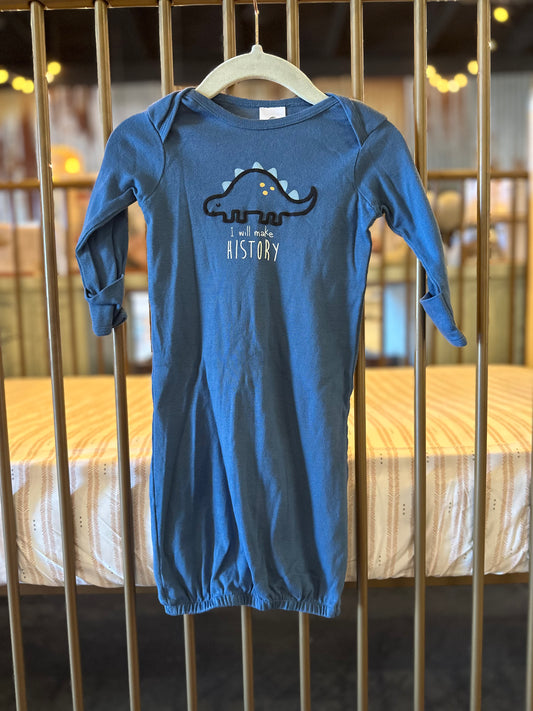 Gerber "I Will Make History" Blue Dino Gown