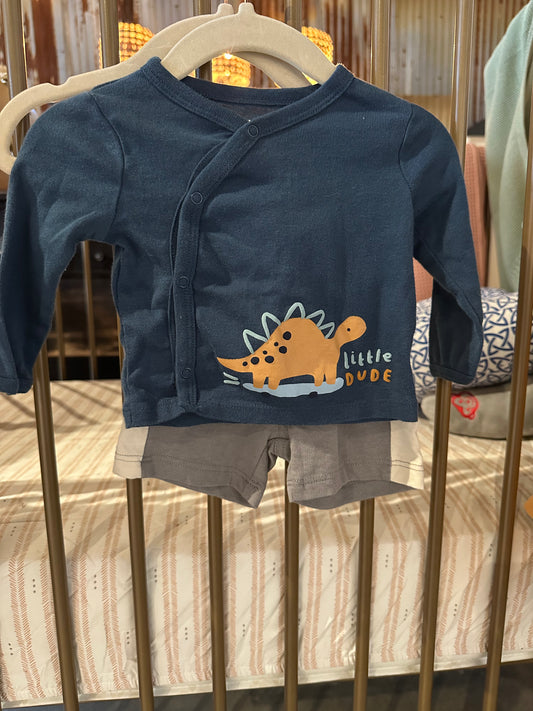Gerber " Little Dude" Dino 2-piece Outfit