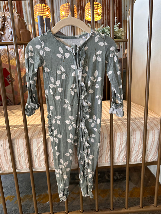 Gigi & Max Leafy Green Ruffle Sleeper