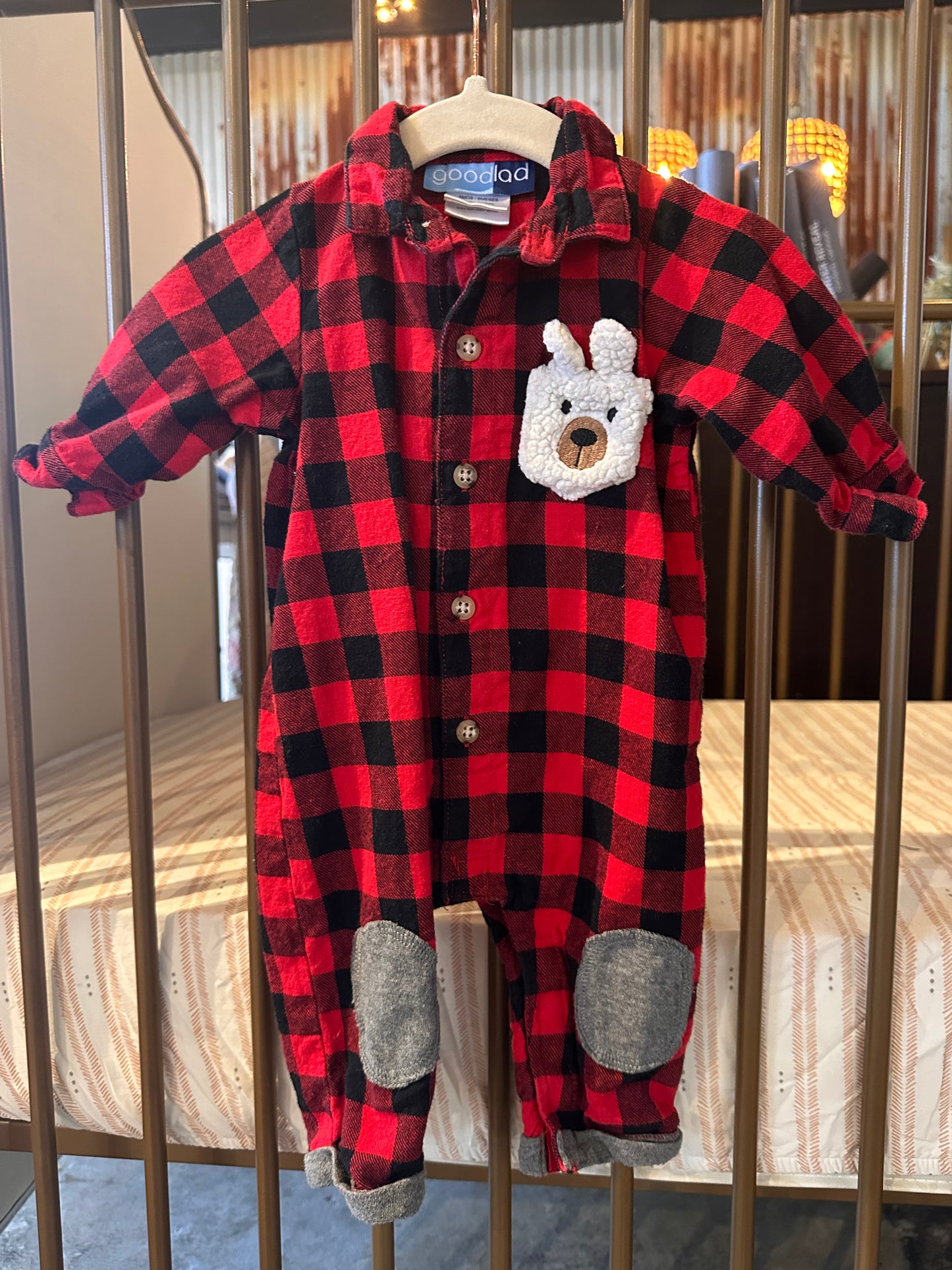 Goodlad Red Flannel Jumpsuit