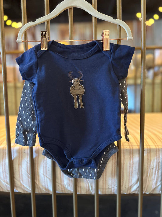 HB X Gerber Navy Moose 2-piece Onesie