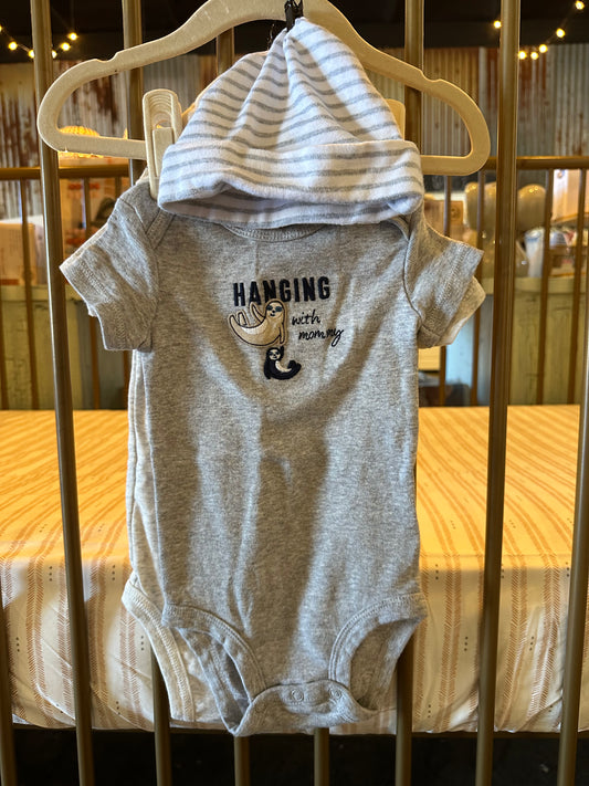 "Hanging With Mommy" X "Happy Little One " Onesies + Hats