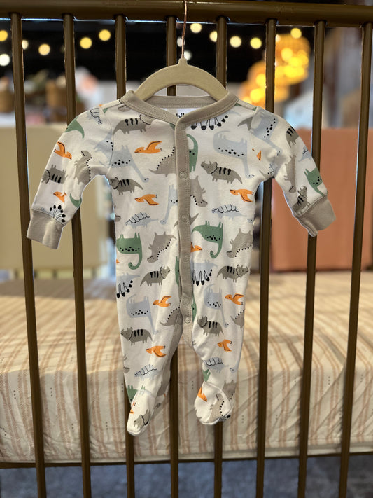 Carter's Dino Gray Button Sleeper