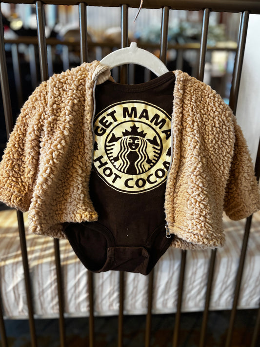 Brown Hot Cocoa Onesie And Jacket