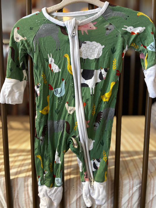 Little Sleepies Bamboo Farm Animals Zippy