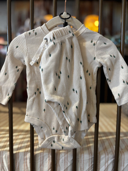 Woven Tree Onesie And Pans Set