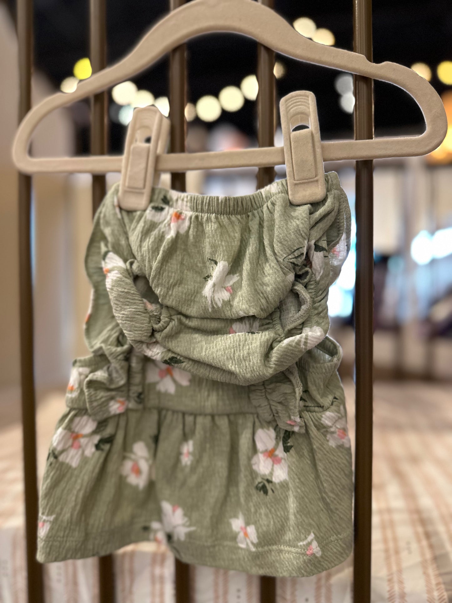 Carter's Green & flower 2-Piece Outfit