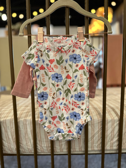 Carter's floral 3-piece Outfit With Pink Jacket