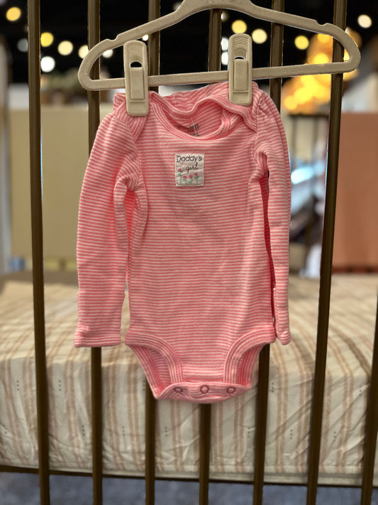 Simple Joys "Dady's Girl" Pink Striped 2-piece Outfit