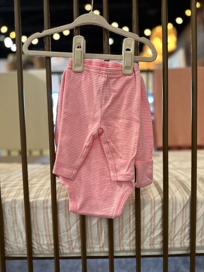 Simple Joys "Dady's Girl" Pink Striped 2-piece Outfit
