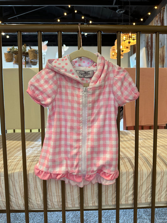 Sugar Bee Pink Gingham Swim Cover