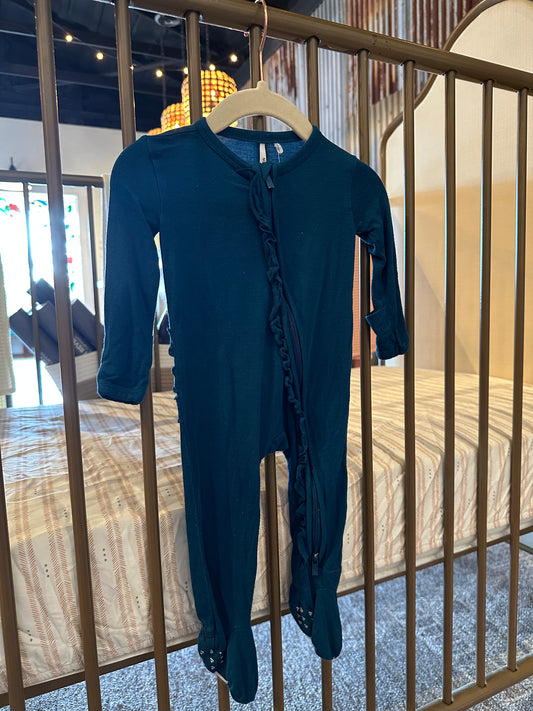 Posh Peanuts Moonlight Blue Ruffle Sleeper