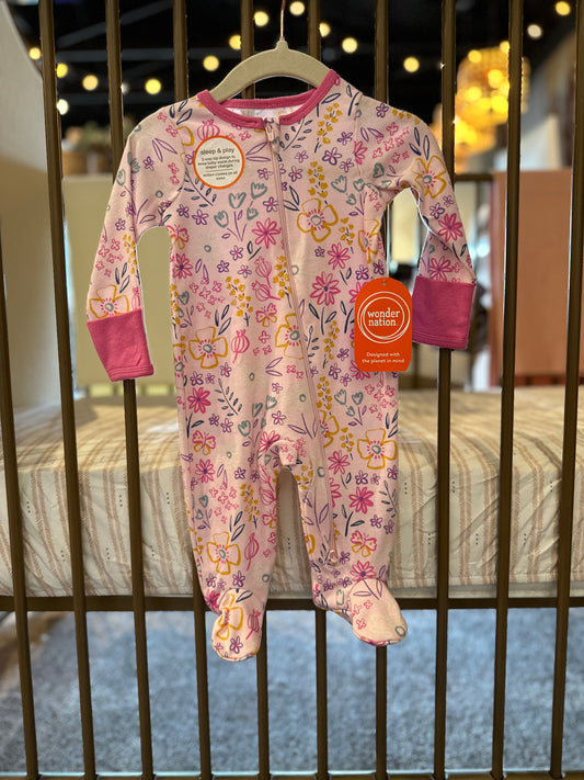 Wonder Nation Pearl Pink Floral Sleeper