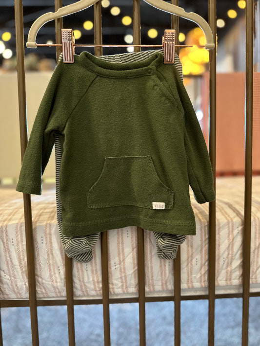 Carter's "kind" Green Striped Outfit