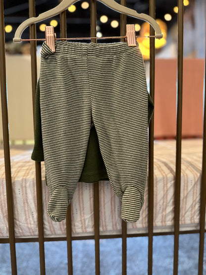 Carter's "kind" Green Striped Outfit
