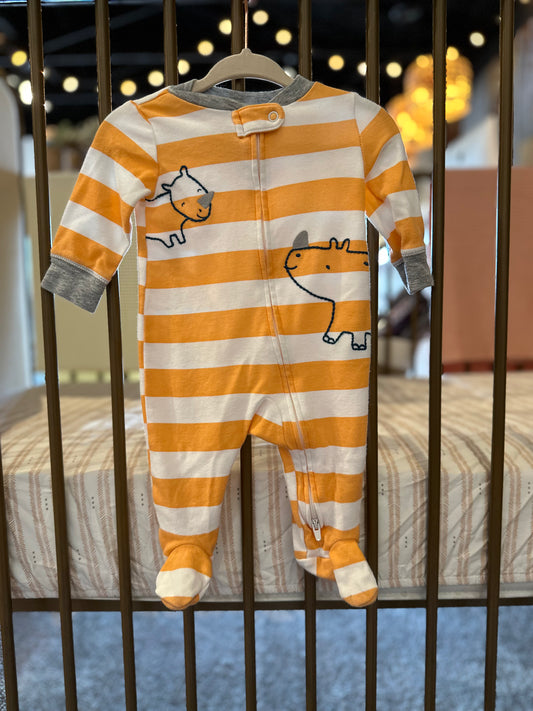 Carter's Orange Striped Rhino Sleeper