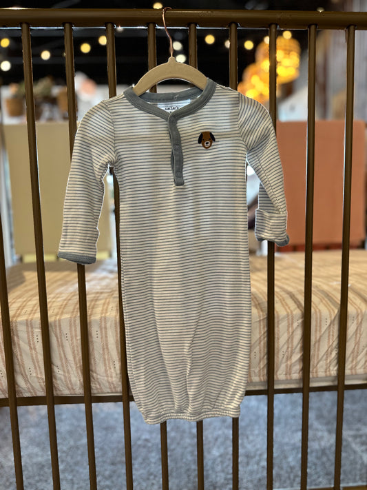 Carter's Light Blue Striped Dog Gown