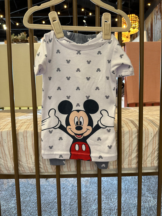 Disney Baby Mickey PJ Set White
