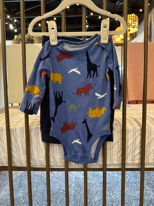 Carter's Blue Zoo Animal 2 Piece