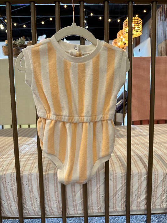 Cat & Jack Coral & Cream Striped Romper