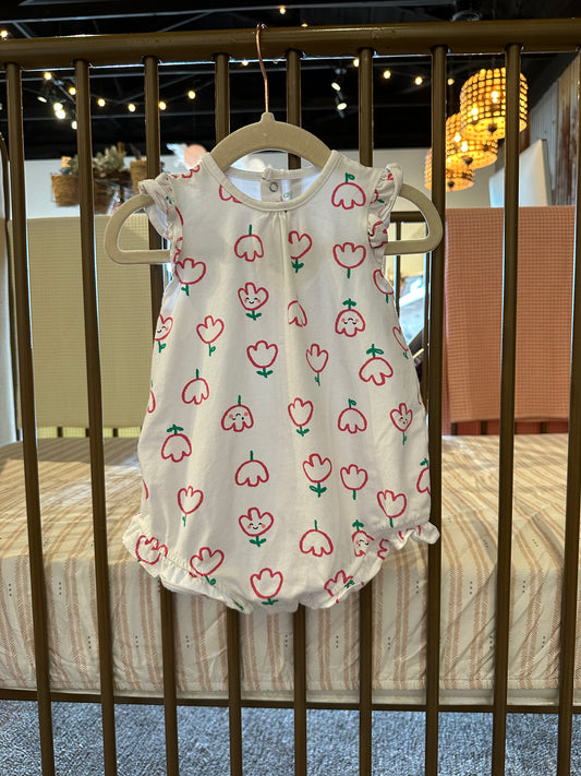 Mayoral Red Flower Bubble Romper