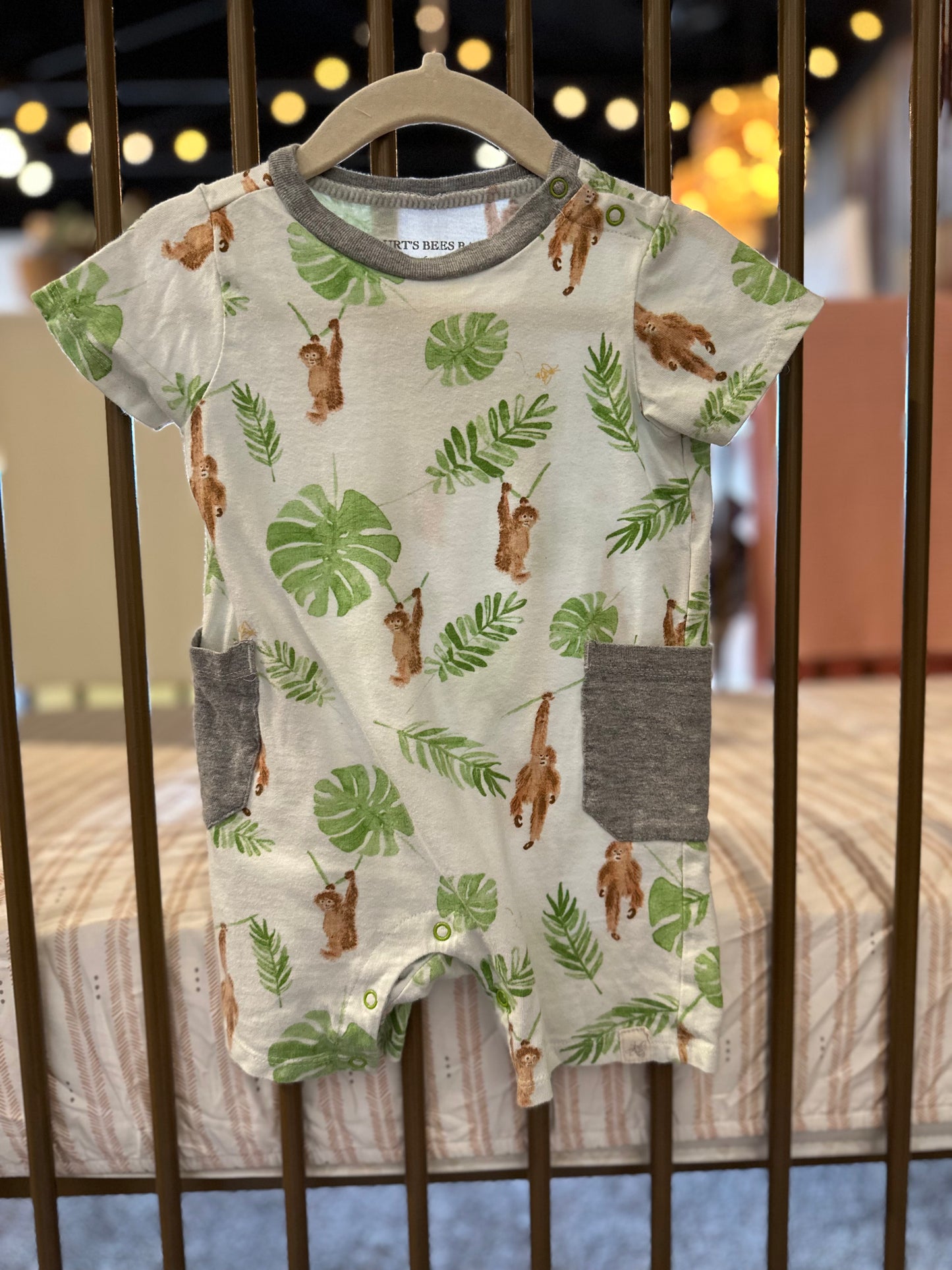Burt's Bees Baby Forest Monkey Romper