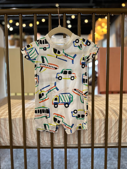 Carter's White Cars & Planes Romper