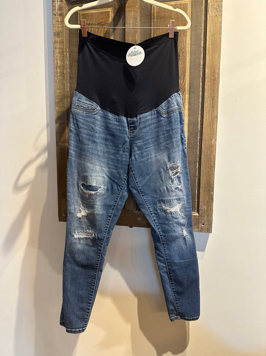 Lizlange Maternity Patch Work Jeans
