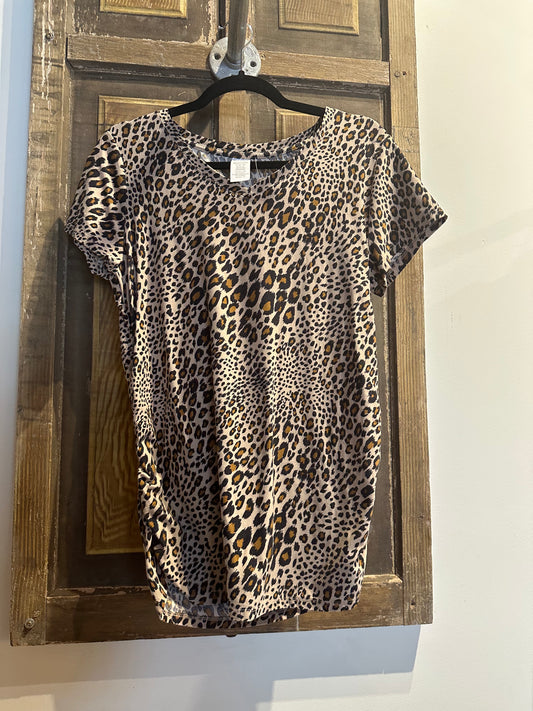 Time & Tru Leopard Print Maternity Shirt
