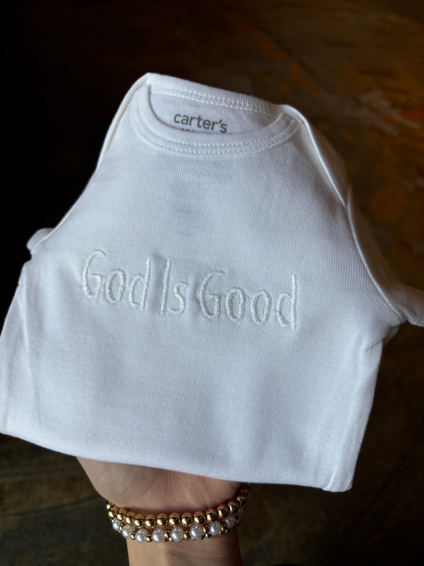 God is Good Embroidered Onesie