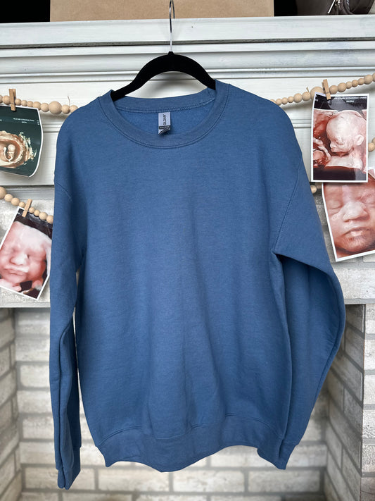 Custom Name Sweatshirt (Embroidery) Blue
