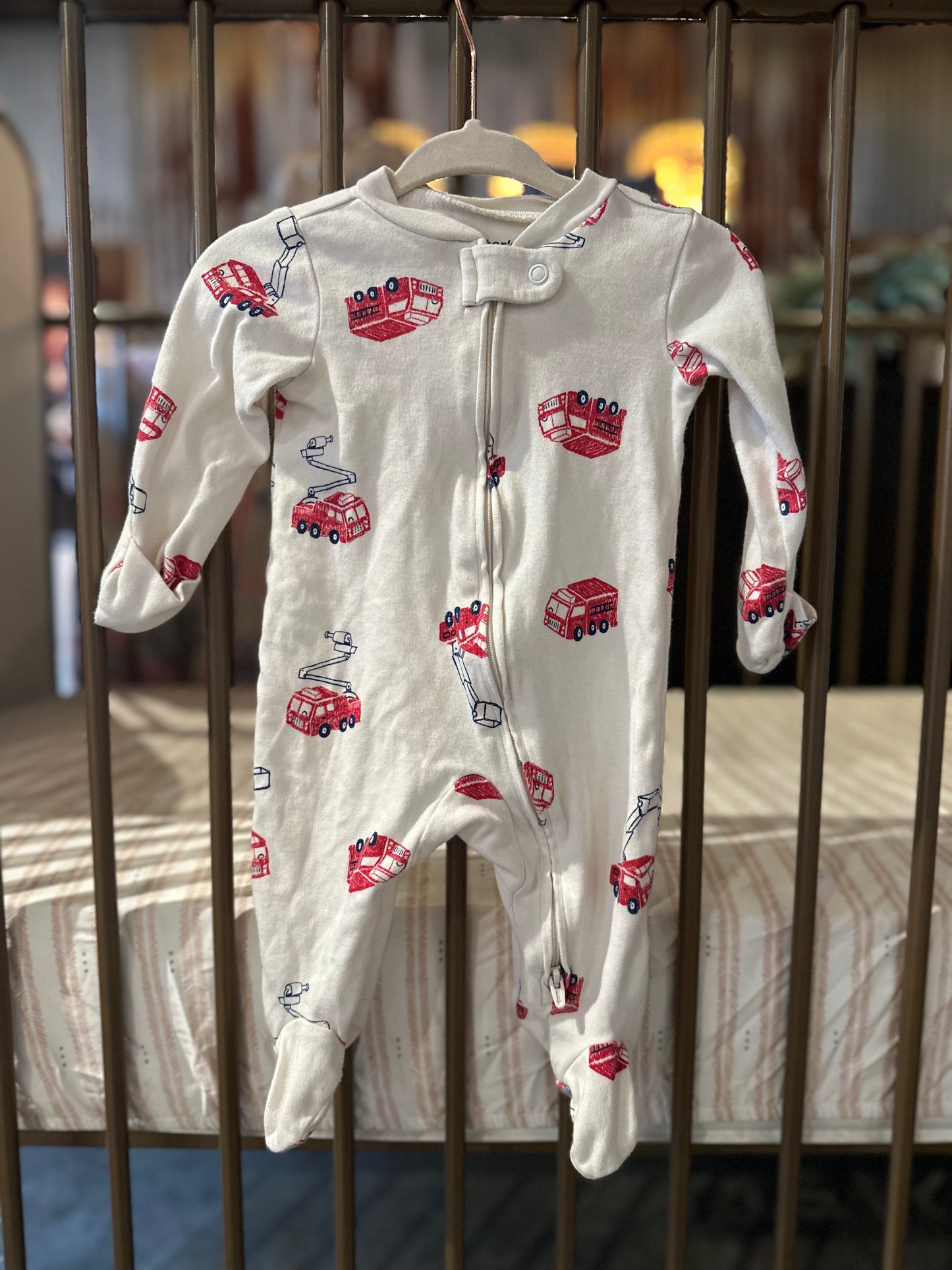 Carter's Cream Fire Truck Sleeper