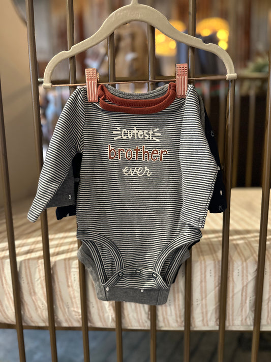 3-Piece "Cutest Brother Ever" Onesie Set