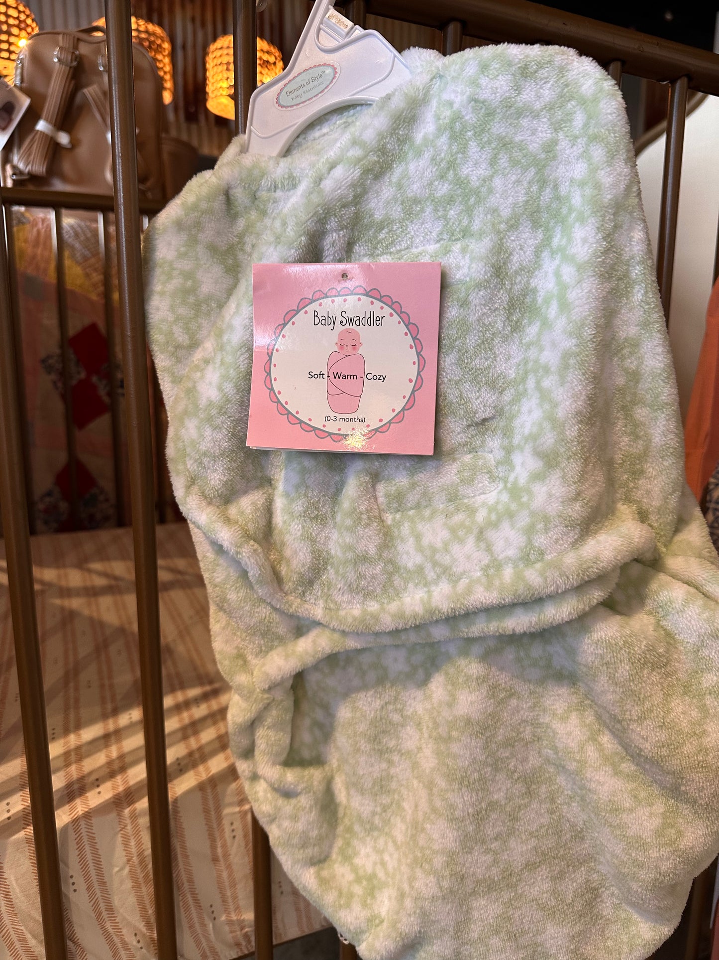 Green Floral Baby Swaddler