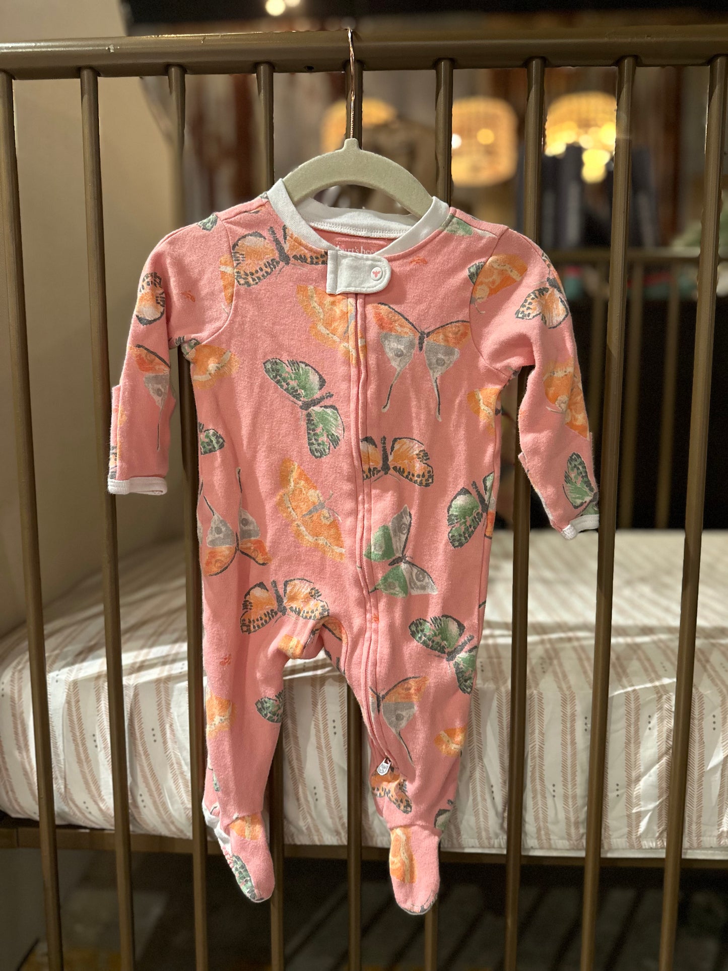 Burt's Bees Baby Pink Colorful Butterfly Sleeper