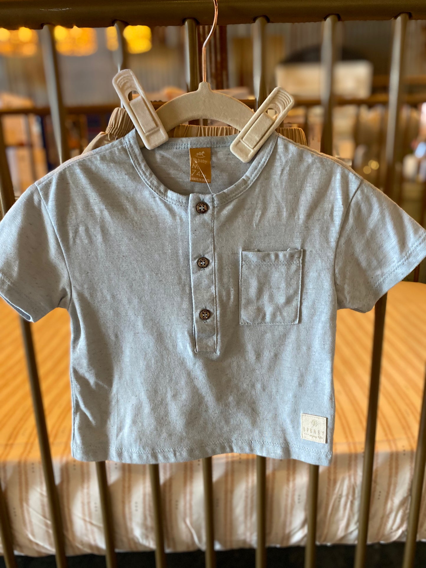 Up Baby Blue Button Up 2-piece Outfit