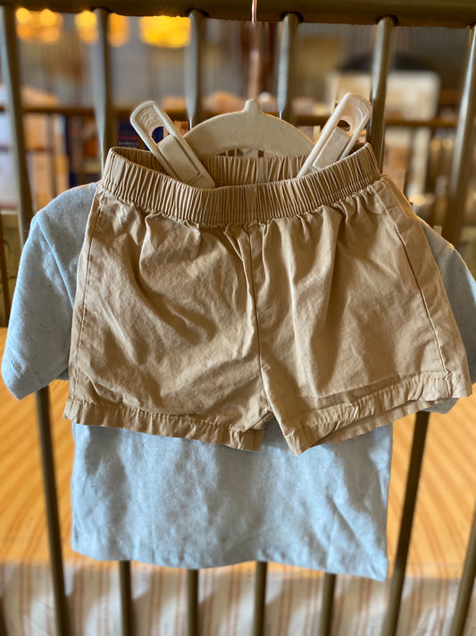 Up Baby Blue Button Up 2-piece Outfit