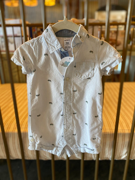 Carter's Blue Chameleon Button Up Romper