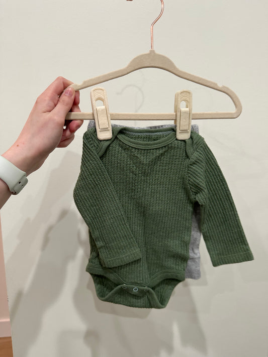 Cloud Island Green Ribbed 2-Piece Outfit