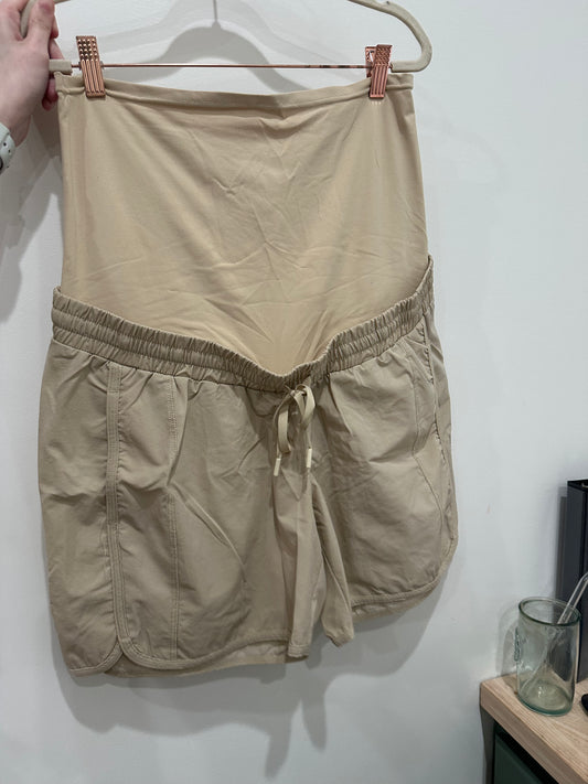 Maacie Beige Maternity Shorts