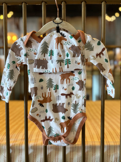 The Peanutshell Mountain Life Onesie + Hat