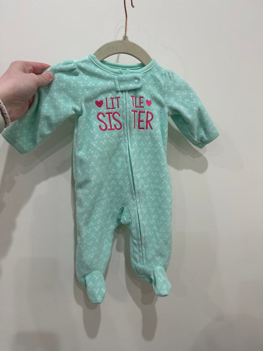 Child Of Mine Teal Little Sister Fuzzy Sleeper