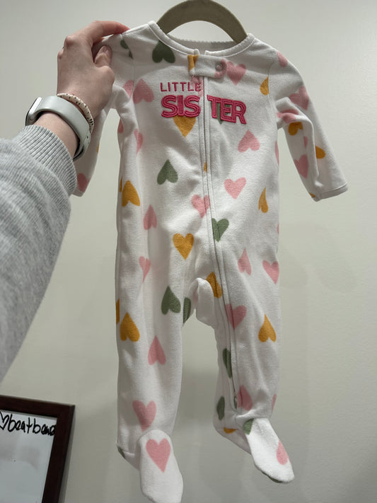 Carter's Heart Little Sister Fuzzy Onesie