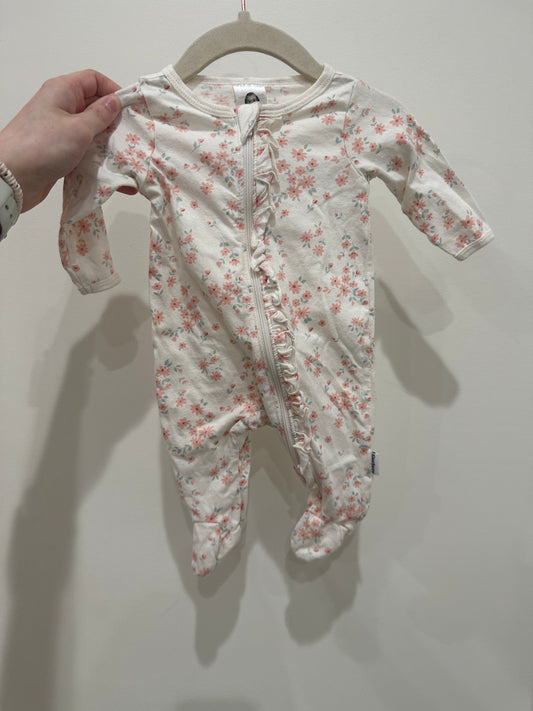 Gerber Pink Flower & Ruffle Sleeper