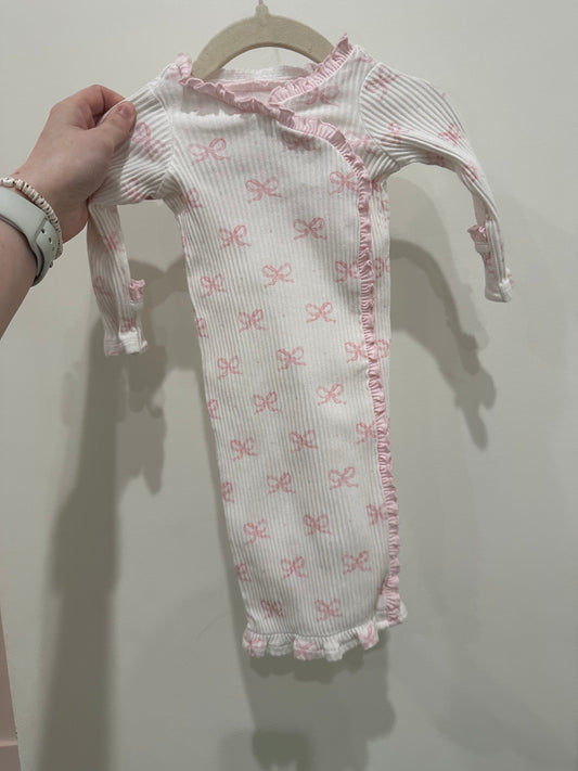 MudPie Ruffle Pink Bows Gown