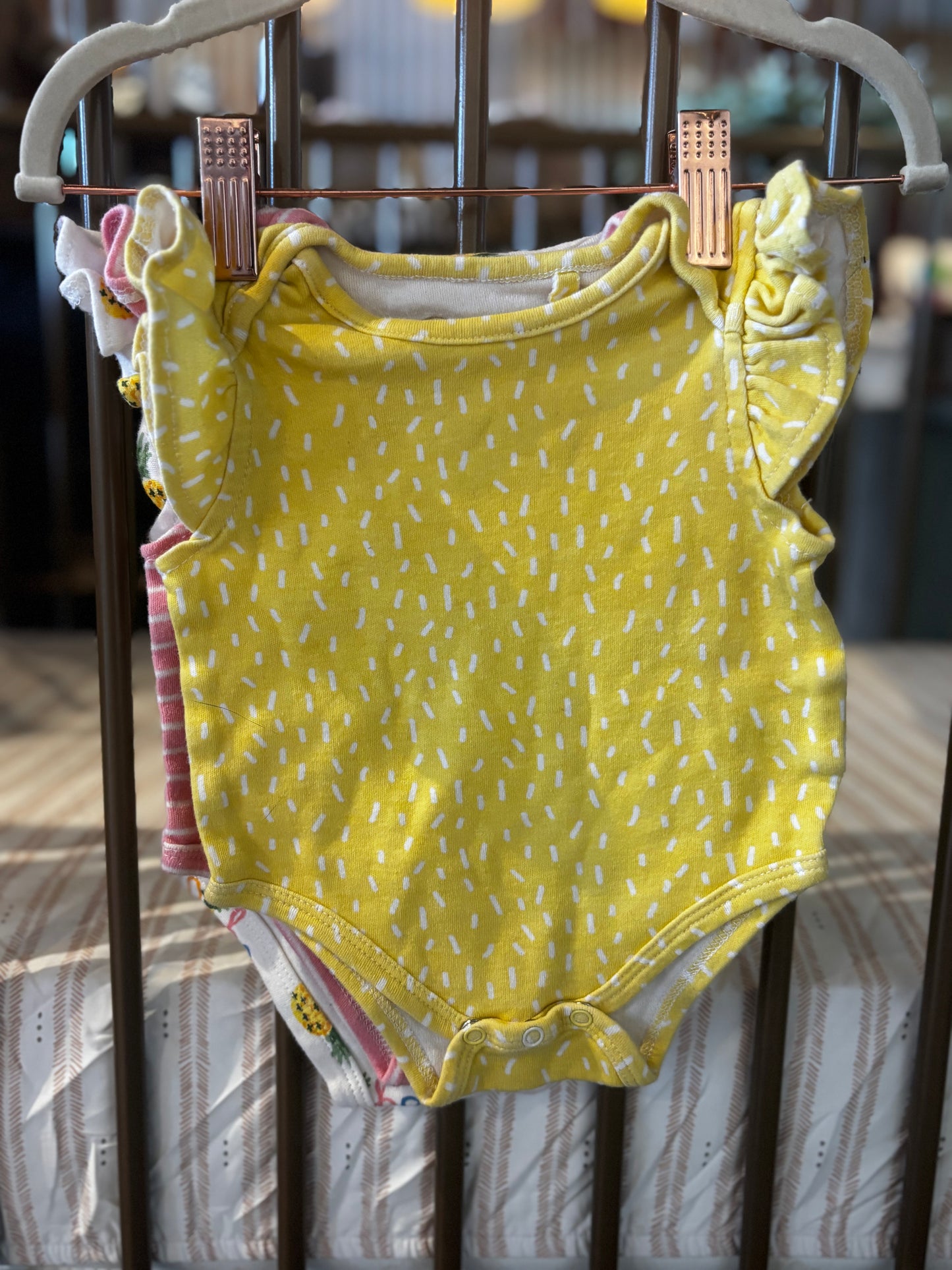 Jessica Simpson Pineapple Themed 3 Piece Onesie Set