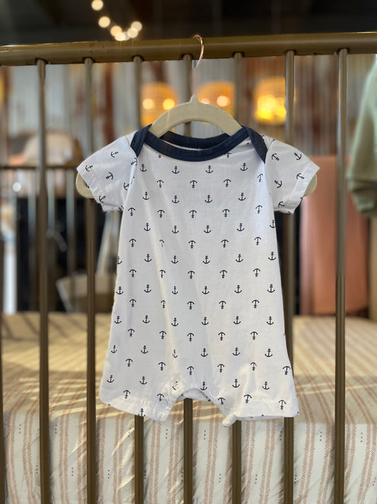 Kyle & Deena Navy Ancor Romper